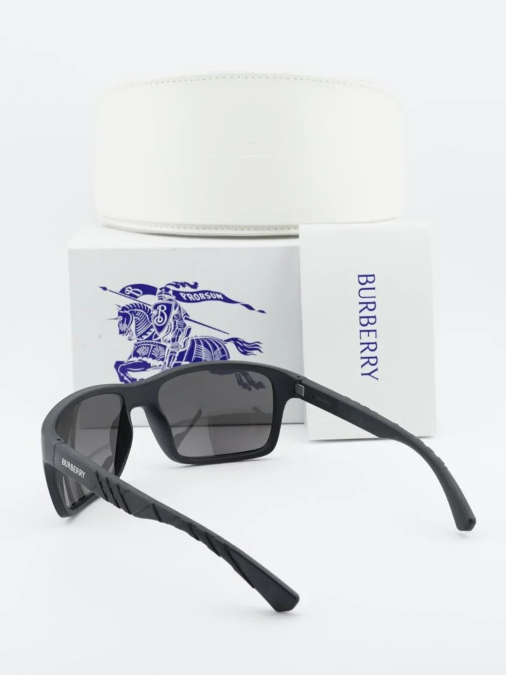 Burberry BE4483 34646G Rectangle Sunglasses - Black / Grey Mirror